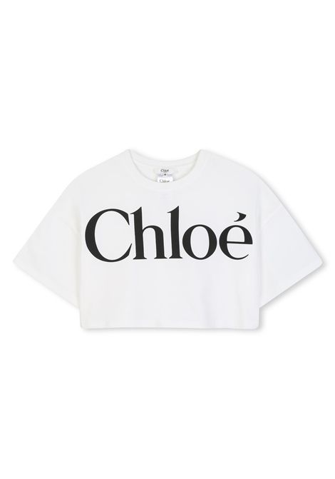 T-shirt crop con stampa CHLOE' KIDS | C21305117